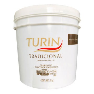 Granillo de Chocolate Semiamargo Turin Cubeta 6 Kg (IEPS INC)