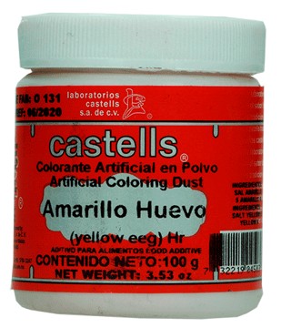 Color amarillo huevo polvo Castells Bote de 100 g