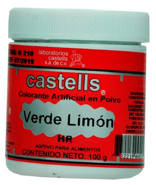Color verde limon polvo Castells Bote de 100 g