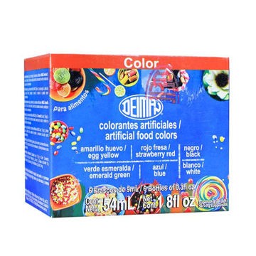 Colorante (6 basicos) liquidos Deiman 6 piezas de 9 mL