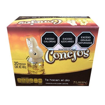 Conejo de Chocolate Turin con 20 Piezas (IEPS INC)