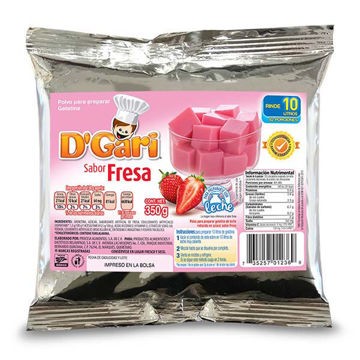 REMATE Gelatina Fresa Leche Bsa. 350 grs. P/10 Lts. FOOD SERVICE Gari