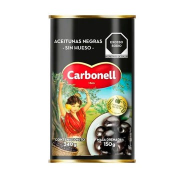 Aceituna Negra Sin Hueso Carbonell 340g