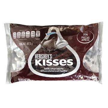Chocolate kisses gotita plateada leche Hersheys Bolsa de 850 g (IEPS inc.)
