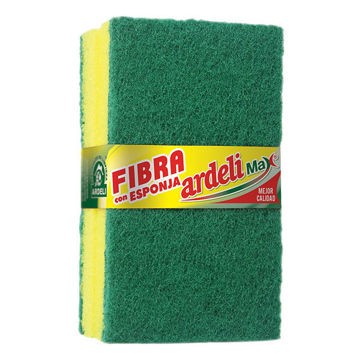 Fibra verde con esponja Ardeli con 2 piezas