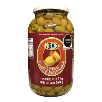 Aceituna verde rellena con pimiento Vermex Frasco 935 g