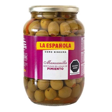 Aceituna Verde Rellena de Pimiento La Española 835 g Fco