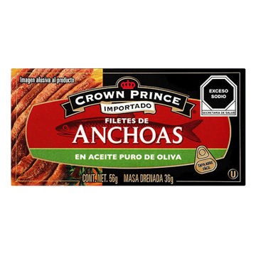 Filetes de Anchoas Crown Prince 50 g en Aceite de Oliva