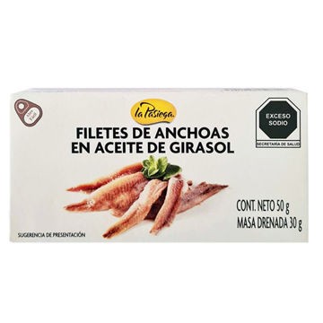 Filetes de Anchoas Pelazza 50 g en aceite de Girasol Verde caja
