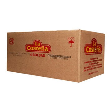 Frijol bayo refrito La Costeña 4 Volpak de 3 Kg