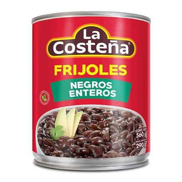 Frijol negro entero La Costeña 12 latas de 560 g