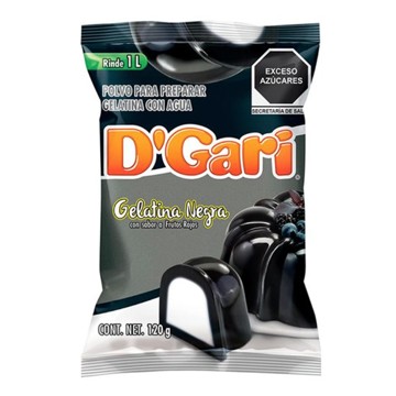 Gelatina Negra sabor Frutos Rojos DGari 120 g