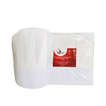 Gorro ovalado alto 25cm para Chef 10 Pz  plisado